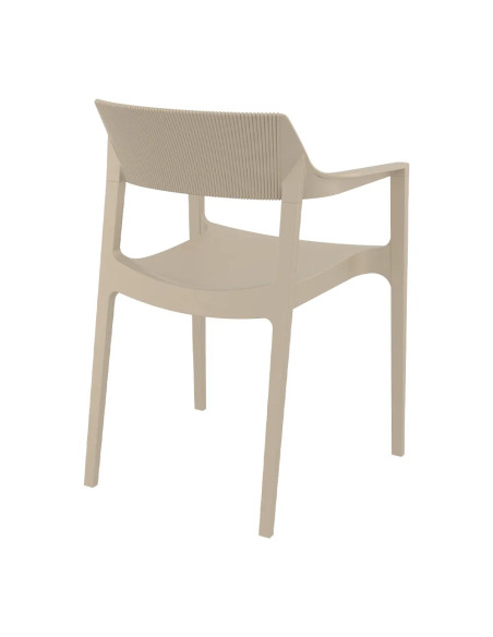Fauteuil TULUM structure résine dossier strié tourterelle