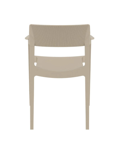 Fauteuil TULUM structure résine dossier strié tourterelle