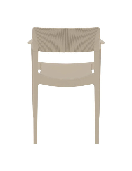 Fauteuil TULUM structure résine dossier strié tourterelle