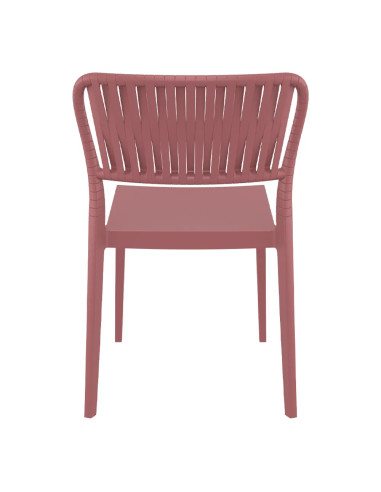 Chaise PORTOFINO structure résine marsala