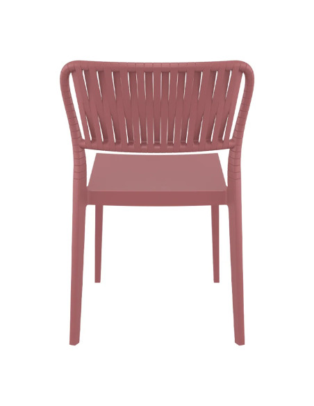 Chaise PORTOFINO structure résine marsala