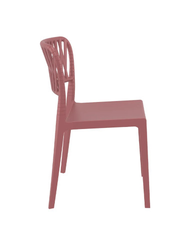 Chaise PORTOFINO structure résine marsala