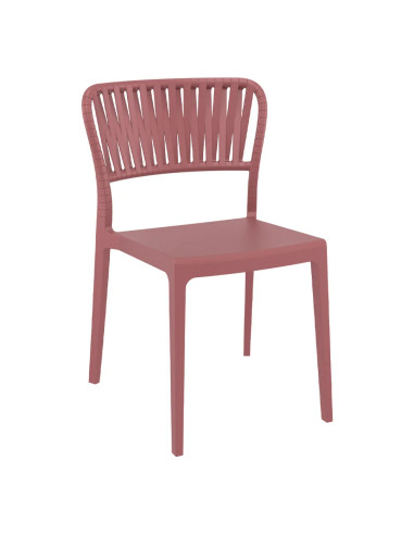 Chaise PORTOFINO structure résine marsala
