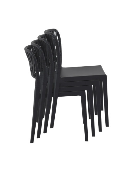 Chaise PORTOFINO structure résine noir