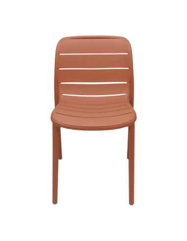 Chaise PALERMO structure résine terracotta clair