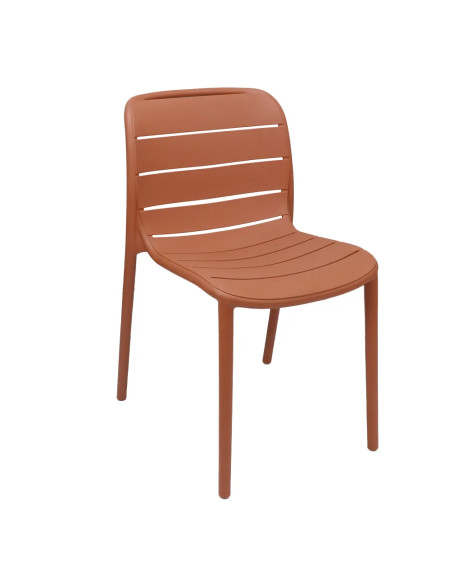 Chaise PALERMO structure résine terracotta clair
