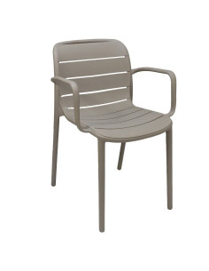 Fauteuil PALERMO structure résine gris taupe