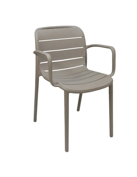 Fauteuil PALERMO structure résine gris taupe