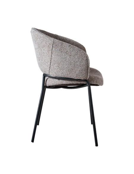 Fauteuil GINO structure métal assise et dossier tissu venus mouse