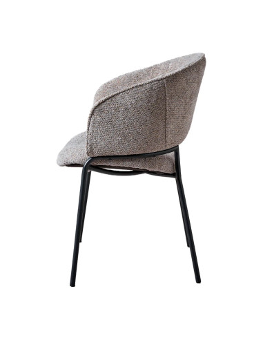 Fauteuil GINO structure métal assise et dossier tissu venus mouse