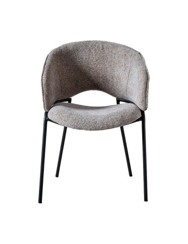 Fauteuil GINO structure métal assise et dossier tissu venus mouse