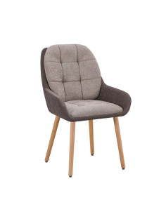 Chaise SENDAI structure chêne massif assise et dossier tissu anti-tâche
