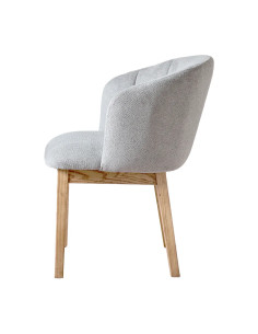 Fauteuil DORA structure bois de frêne naturel assise et dossier tissu 2