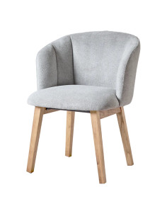 Fauteuil DORA structure bois de frêne naturel assise et dossier tissu