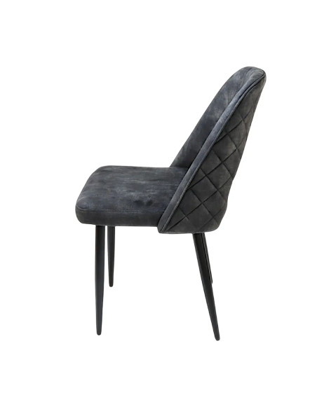 Chaise MELINE structure métal epoxy assise et dossier gris