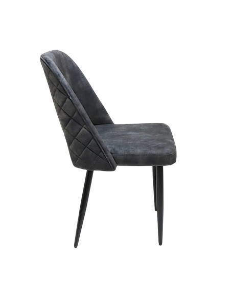 Chaise MELINE structure métal epoxy assise et dossier gris