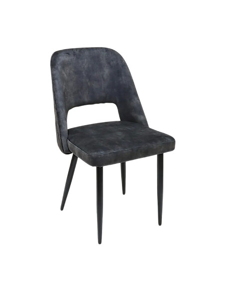 Chaise MELINE structure métal epoxy assise et dossier gris