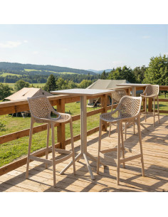 Chaise haute design en résine AIR tourterelle 2