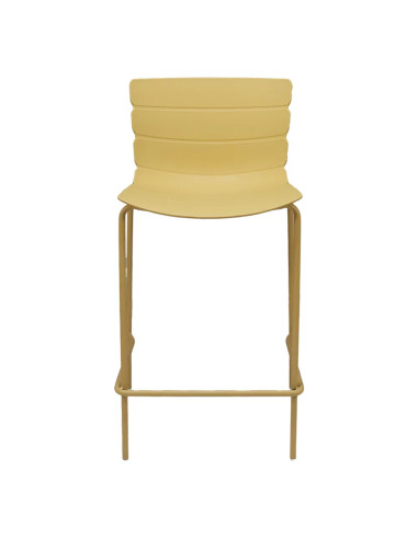 Chaise haute ROMA structure acier et coque polypropylène moutarde clair