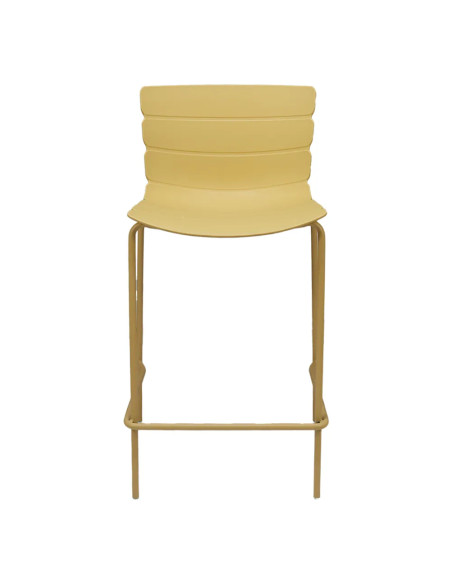 Chaise haute ROMA structure acier et coque polypropylène moutarde clair