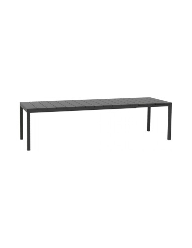 Table extensible en résine RIO anthracite avec pieds aluminium