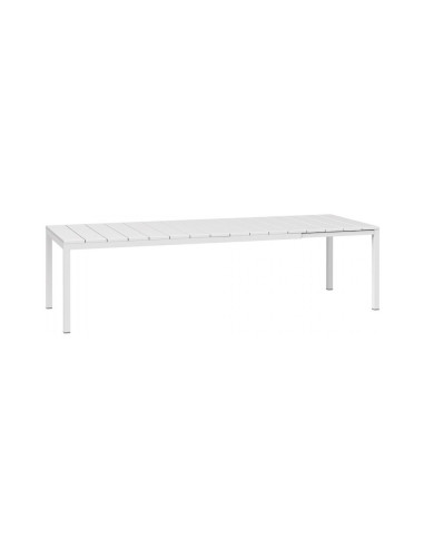 Table extensible en résine RIO blanc avec pieds aluminium