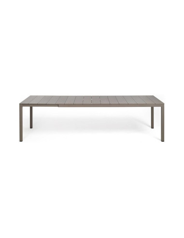 Table extensible en résine RIO taupe avec pieds aluminium