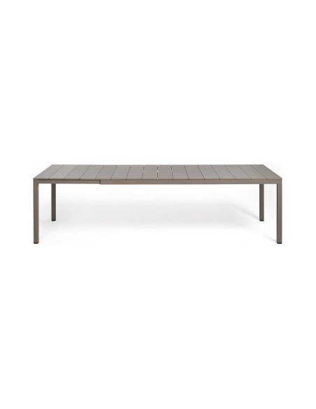 Table extensible en résine RIO taupe avec pieds aluminium