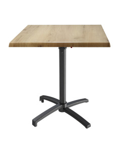 Table petra 60x60 pieds Petra noir - plateau stratifié light oak