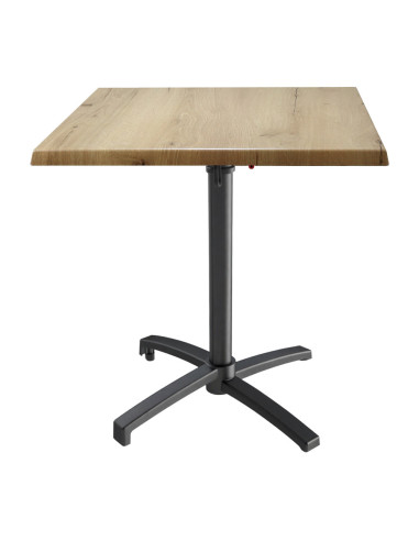 Table petra 60x60 pieds Petra noir - plateau stratifié light oak