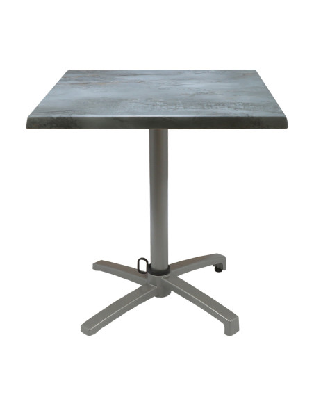 Table petra 60x60 pieds Petra silver - plateau stratifié irony