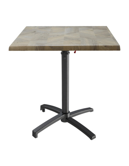 Table petra 60x60 pieds Petra noir - plateau stratifié marqueterie