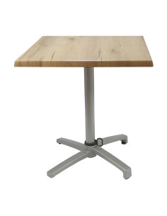 Table petra 60x60 pieds Petra noir - plateau stratifié light oak 2