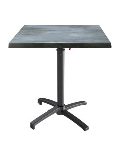 Table petra 70x70 pieds Petra noir - plateau stratifié IRONY