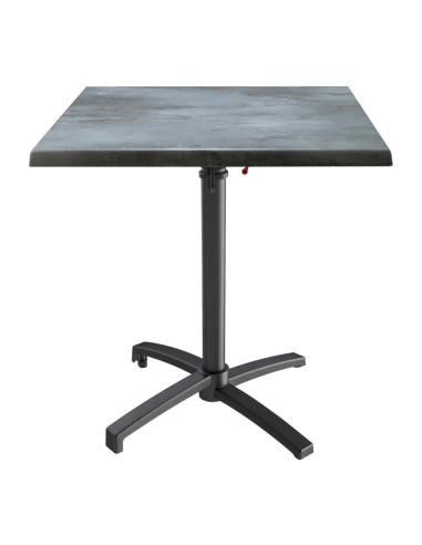 Table petra 70x70 pieds Petra noir - plateau stratifié IRONY