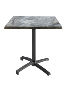Table petra 70x70 pieds Petra noir - plateau stratifié IRONY 2