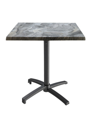 Table petra 70x70 pieds Petra noir - plateau stratifié SYDNEY