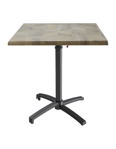 Table petra 70x70 pieds Petra noir - plateau stratifié MARQUETTERIE