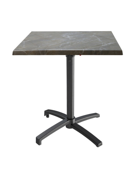 Table petra 70x70 pieds Petra noir - plateau stratifié HANOI