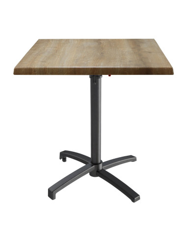 Table petra 70x70 pieds Petra noir - plateau stratifié CANYON OAK