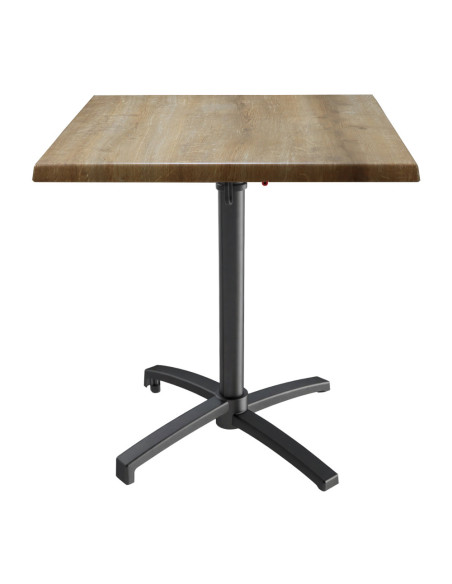 Table petra 70x70 pieds Petra noir - plateau stratifié CANYON OAK