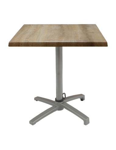 Table petra 70x70 pieds Petra silver - plateau stratifié CANYON OAK