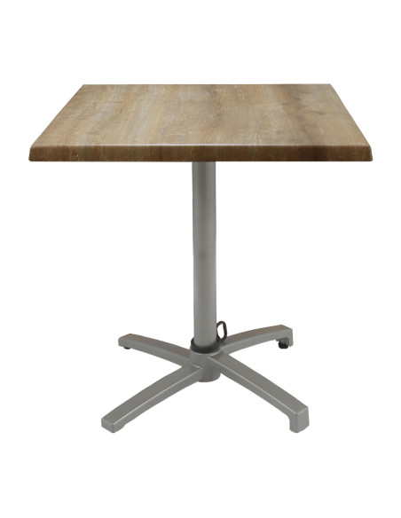 Table petra 70x70 pieds Petra silver - plateau stratifié CANYON OAK