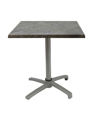 Table petra 70x70 pieds Petra silver - plateau stratifié HANOI