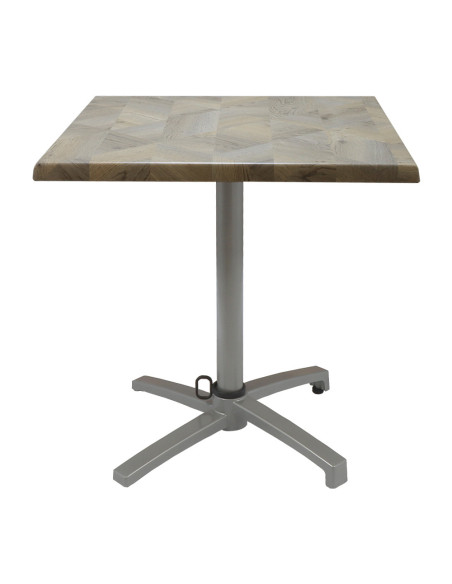Table petra 70x70 pieds Petra silver - plateau stratifié MARQUETTERIE