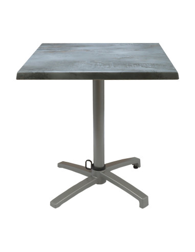 Table petra 70x70 pieds Petra silver - plateau stratifié IRONY