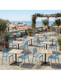 Chaise en résine COSTA vert agave assise pleine et dossier ajouré 2