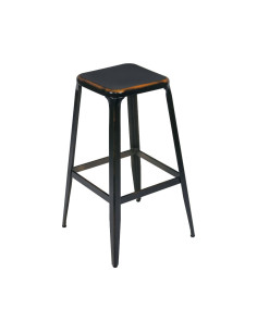 Tabouret en métal HOT finition époxy black brown