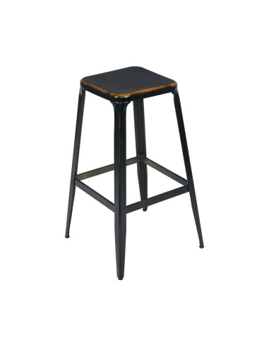 Tabouret en métal HOT finition époxy black brown
