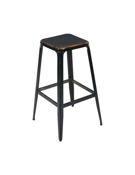 Tabouret en métal HOT finition époxy black brown